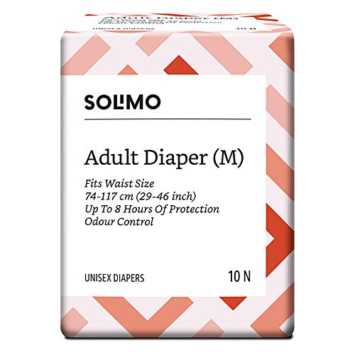 Amazon Brand - Solimo Adult Diapers - 10 Count (Medium) RS.295.00