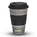Produktbild pandoo Bambus Coffee-to-Go-Becher | Kaffee-Becher, Trink-Becher, Bamboo-Cup | ökologisch abbaubar, recyclebar, umweltfreundlich | lebensmittelecht, spülmaschinengeeignet (Schwarz)