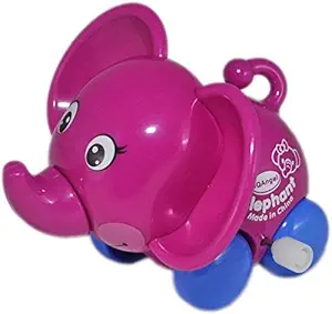 Emob Cute Elephant Toys Set with Winding Chain and Moving Wheels Feature for Toddlers (Elephant)