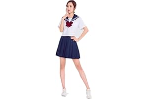 DRGE Uniforme Jk Costume De Marin Classique Uniforme Scolaire FéMinin Marine Haut à Manches Courtes Et Robe Ajustable Convient aux Filles