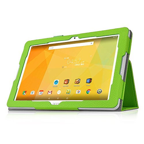 IVSO hochwertiges PU Leder Etui hülle Tasche Case – mit Standfunktion, super 360° Anti-Wrestling, ist für Acer Iconia One 10 (B3-A30) 25,7 cm (10,1 Zoll HD) Tablet-PC perfekt geeignet (Grün) - 2