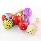 Musuntas 2 Tlg. Kinder Musikinstrument Holzrassel Hand Rassel Maracas Kinderspielzeug - 2
