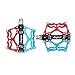 Produktbild YLDLX Universal-Fahrradpedale - Aluminium-CNC-gelagerte Mountainbike-Pedale - Rennradpedale mit 24 Antirutsch-Stiften - Leichte Fahrrad-Plattformpedale (Color : Blue red)