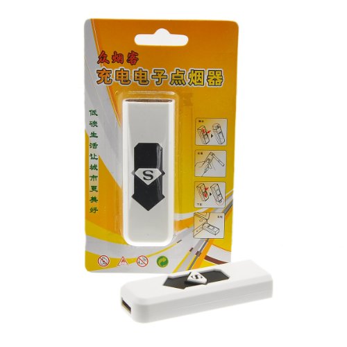 Preisvergleich Produktbild HOUSWEETY Weiß Windgeschützter USB Zigarettenanzünder - elektronisches Feuerzeug mit USB-Aufladung