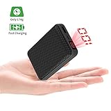 ♥【Leicht&Tragbar】: Power bank Größe beträgt 9,1 * 6,3 * 2,2 cm und das Produkt-Nettogewicht 174 g / 6,15 oz, geeignet fürs Ausgehen und Reisen, einfach zu setzen, nimmt keinen Platz ein.