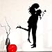 Produktbild WWYJN Home Decor Romantic Girl Man Wall Decals Love Rose Style Wall Sticker Removable Love Couple Wallpaper Living Room Mural Black 57x84cm