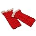 Internet Fingerless Lace Knitted Fringe Warm Gloves (Red)