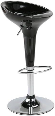 Pair of BLACK Modern Adjustable Counter Swivel Bombo Pub Style Bar Stools / Barstools Black By UNICA