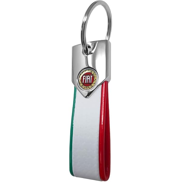 Porte-clés Officiel Abarth Carbon - Écusson Tricolore, Fabriqué En Italie