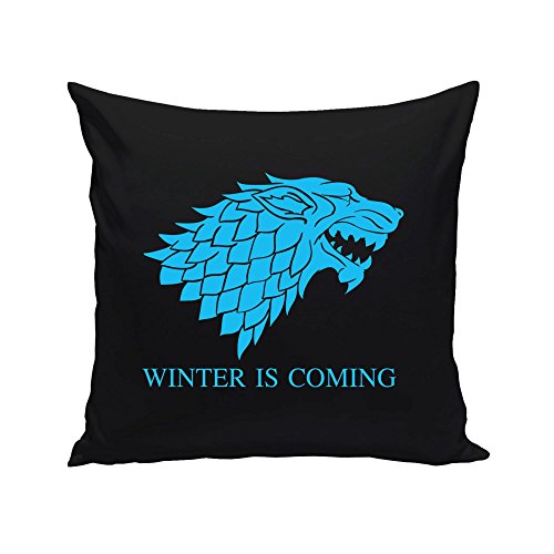 40x40cm schwarze Dekokissen mit Füllung Game of Thrones Schattenwolf, schwarz-silber - 7