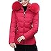 Produktbild Daunenjacke Damen UFODB Steppjacke Frauen Kurzjacke Mode Freizeit Dicker Zipper übergangsjacke Kapuzenjacke Wanderjacke BlousonJacke Baumwolljacke