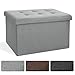 Produktbild casa pura Ottoman Sitzbank mit Stauraum | 2 Größen, Faltbar, Leinenoptik | Große Aufbewahrungsbox mit Deckel | Kiste, Truhe zur Aufbewahrung [76x38x38cm, Grau]