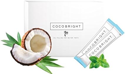 Tooth Whitening with COCOBRIGHT | 14 Days Fractionated Coconut Oil Pulling Kit | Organic Alternative to Teeth Whitening Powder | Tasty Peppermint Flavour