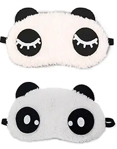 Jenna Eyelashes Dot Panda Sleeping Eye Mask White Free Size (Pack of 2)