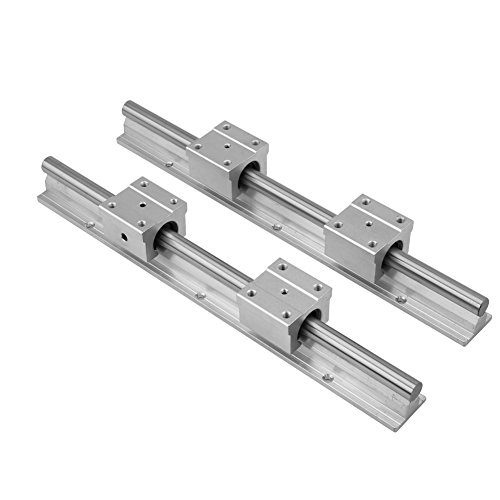 Kit de Glissières à Roulement Linéaire?Jectse 2pcs SBR12-300mm Linéaire Rail de roulement linéaire+ 4pcs SBR12UU Blocs Coulissants Glissières?idéal pour le positionnement du rail de guidage