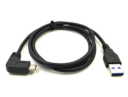 Maxhood Typ C 90 Grad Kabel, 1 Meter langes USB 3.0 (Typ A) Kabel, Stecker auf USB 3.1 C (Typ C), rechtwinkliger Stecker, zeigt nach rechts oder links, Sync- & Ladekabel, Adapterkabel - 5