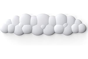 DONFULILY Cloud Keyboard Wrist Rest, Cloud Wrist Rest with Non-Slip PU Base, Comfortable Memory Foam Wrist Rest,Non-Slip Wrist Cushion Support for PC Gaming/Office/Computer/Laptop (White)