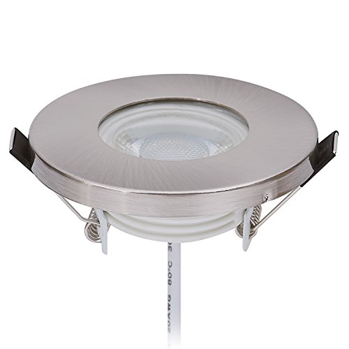 6er IP44 LED Einbaustrahler Set Chrom mit LED Spot Modul 230V -5W - Neutralweiß 4000K - 60