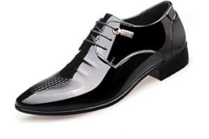 RIMHOLD Men's Dress Shoes Business Oxfords Patent Leather Lace-ups Classic Brogues Wedding Shoe Office Loafers Formal Derbys