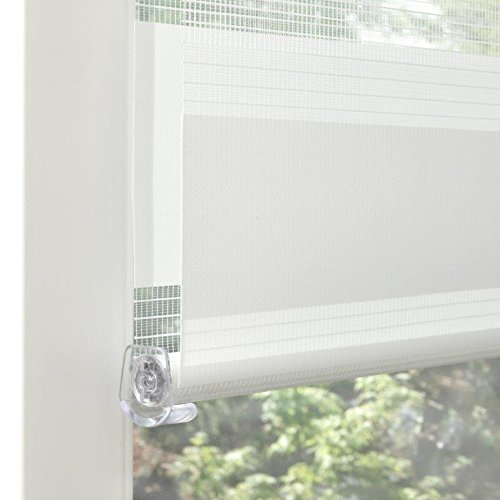 Yoursol Klemmfix/Easyfix Doppelrollo/Duo Rollo ohne Bohren, zur Montage auf dem Fensterrahmen, 80x150cm, weiss - 4