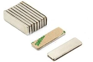 MAGNET EXPERT LTD Aimant Néodyme Adhésif N42 Pour Les Arts, L'Artisanat, la Fabrication de Modèles - 20mm x 6mm x 1,5mm D'Épaisseur - 1,6kg de Traction - Nord - Pack de 10