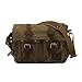 Produktbild Wolu Vintage Military Mann-Segeltuch -Leder-Kurier-Beutel-Spielraum-Umhängetasche Passend für 15-Zoll-Laptop (Army Green)