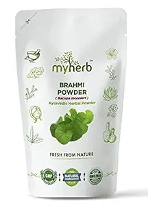 MYHERB Pure Natural 100% Organic Brahmi (Bacopa Monnieri) Powder || Ayurvedic Herbal Powder || Eco Friendly || For Men & Women (227 Gm/0.5 Lbs)