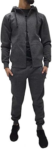 Mens Original Plain Navy Grey Tracksuit Set Joggers Pants Bottoms Gym Sports (S, Black Grey)