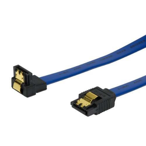 BIGtec 0,7m HDD S-ATA Kabel gewinkelt blau 1,5GBs / 3GBs / 6GBs (S-ATA L-Type auf L-Type 90) 70cm SATA S-ATA Kabel , vergoldet , gerade / unten , SATA 6 Gb/s , serial ATA Kabel , Stecker mit vergoldeter Verriegelung für bessere Zugfestigkeit , Sata Kabel gewinkelt / gewinkeltes Kabel