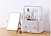 Produktbild Kosmetiktasche tragbare Kulturbeutel Cosmetic Organizer Transparente Schublade Große Kapazität Staubbeutel Abdeckung Tragbare Make-Up Lagerung Kommode, Badezimmer, Schlafzimmer, Rosa Für Frauen Mädche