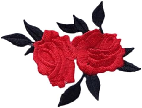SevenMye 1 Piece Rose Flower Embroidery Iron On Applique Patch for Bags Jackets Trim