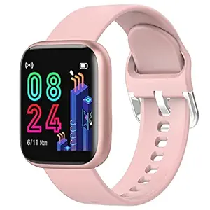 REESO D-20 Bluetooth Smart Watch Fitness Band for Boys, Girls, Men, Women & Kids | Android Sports Watch for All Smart Phones I Heart Rate and BP Monitor - Pink