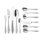 wmf besteck set 60 teilig für 12 personen habitum cromargan Die soliden Monobloc Tafelmesser aus rostfreiem Klingenstahl werden aus einem Stück geschmiedet und im Ganzen gehärtet. Der Wellenschliff garantiert langanhaltende Schärfe
