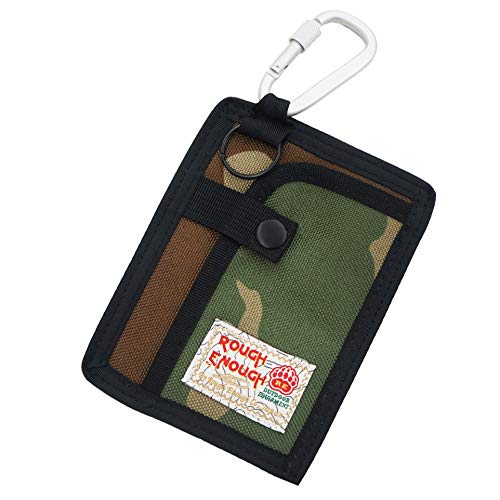 Rough Enough CORDURA Thin Card Holder Coin Pouch Minibörse Kleine Tragbaren Schlank Dünn Karteninhaber Münze Beutel Geldbörse Geldbeutel mit Schlüsselhalter Schaltfläche für Kinder Jungen Herren