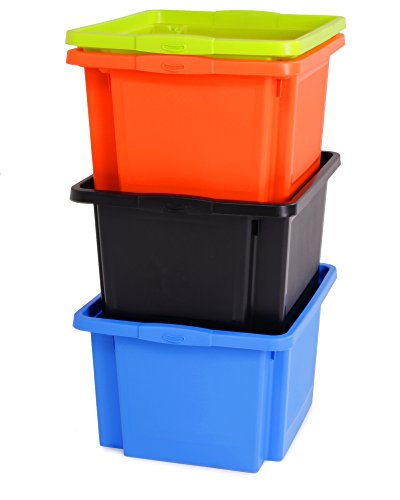 Aufbewahrungsbox Lagerbox Allzweckbox – Dreh- und Stapelbox H, nestbar, orange - 7