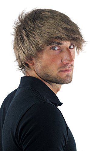 Herrenperücke Perücke Männer Kurz Jugendlich Lässig Wild Stürmisch-Struppig aufgestylt Modisch Dunkelblond Toupet Neu GFW1169-18 - 3