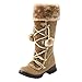 Produktbild Holeider Wildleder Schneestiefel Damen Warm Gefüttert Quadratischer Absatz Stiefeletten Winterstiefel Haarballen Reißverschluss Casual Schuhe Frauen Winterschuhe Boots,