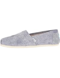 Toms Classic Slate Azul Washed Lona Mujeres Zapatos