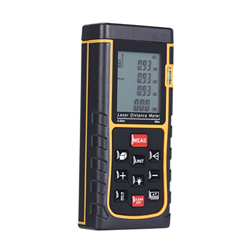 GHB 40m Professional Laser Entfernungsmesser Distanzmessgerät mit LCD Hintergrundbeleuchtung für Distanz Flächen Volumen Messbreich 0.05~40m/±2mm - 5