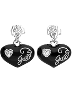Guess Damen Ohrringe Ohrhänger Metall Schwarz/Silber UBE81142