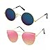 Elligator Unisex 2 Sunglasses Combo(3| Blue Pink) RS.349.00