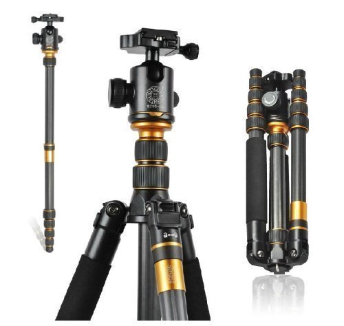 XCSOURCE Q-666C Professional Photography Carbon Tripod Monopod Kit & Ball Head Compact Travel For DSLR Camera Canon Nikon Petax Sony LF375