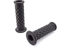 ALCHEMY PARTS Motorcycle Hand Grips Diamond Design Pattern Style for 22mm 7/8 inch Handlebars To Suit Scrambler Bobber Cafe Racer 2 PCS