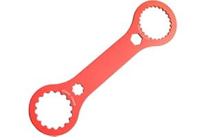 YUVKIN Llave para bielas de bicicleta, adecuada para sistemas de bloqueo central, frenos de disco, ejes de pedalier y mantenimiento de bicicletas de montaña (roja)