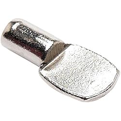 Bulk Hardware BH04251 Support d'étagère à enfoncer en Métal Nickelé, Set de 30 Pièces