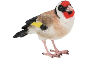 Rivanto® Vogelfigur Stieglitz, authentische Tierfigur aus Kunststoff, ca. 8,5 cm, Gartendekoration