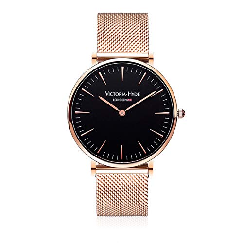 VICTORIA HYDE Mode Minimaliste Hommes Femmes Unisexe Quartz Japonais Montres Maille Bande Acier Inoxdable Montre Bracelet