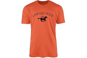 SMARTYPANTS Camiseta de media sangre, de Percy Jackson, con cuello de aguja doble, 100% algodón peinado hilado en anillo de alta densidad de puntada extrema comodidad