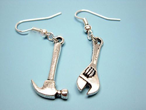 Hammer Spanner Earrings - Geek Earrings Funny Earrings Quirky Earrings Rockabilly Jewelry Funky Earrings Punk Earrings Kawaii Cute Earrings
