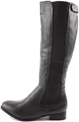 Ladies Flat Winter Biker Style Low Heel Wide Calf High Leg Knee Boots Size